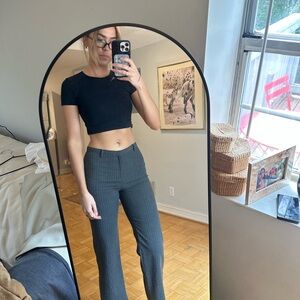 Vintage Dark Gray Pinstripe Trousers